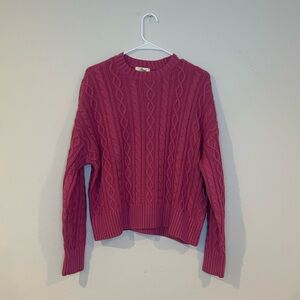 NWT Pink chunky cable knit size medium cotton blend sweater